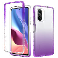 สำหรับ Xiaomi Poco F3 /R Edmi K40 / K40 Pro ฮาร์ดใส2-In-1ชิ้นกลับและ Soft TPU กรอบกันกระแทกฝาครอบป้องกันโทรศัพท์กรณี