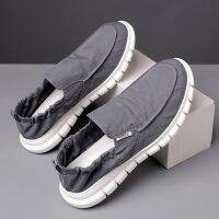 Mens shoes breathable pedal lazy shoes mens all-match canvas shoes old Beijing cloth shoes mens c รองเท้าผู้ชายรองเท้าคนขี้เกียจแบบสวมที่ระบายอากาศได้ดีรองเท้าผ้าใบผู้ชายแมทช์ลุคง่ายรองเท้าผ้าปักกิ่งแบบเก่ารองเท้าลำลองผู้ชาย bfhf551.my9.