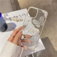 Qianliyao Cute 3D Bow Pearl Rose Phone Case For iPhone 14 13 12 11 Pro XS Max XR X 8 7 Plus Se 2 Sequins Soft Shockproof Cover