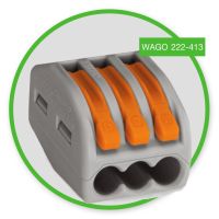 โปรโมชั่น ตัวต่อสายไฟ Wago ข้อต่อเชื่อมสายไฟ แบบ 3 ช่องเชื่อมต่อ - สีเทา (10 ชิ้น/แพ็ค) connectors terminal ลดราคา สายไฟ สายไฟฟ้า อุปกรณ์ไฟฟ้า  สายไฟTHW