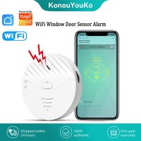 Tuya WiFi Smart Door Sensor Alarm Wireless Vibration Detector Smart Life APP Control Window Glass Break Anti Theft Sensor 130dB Household Security Sys