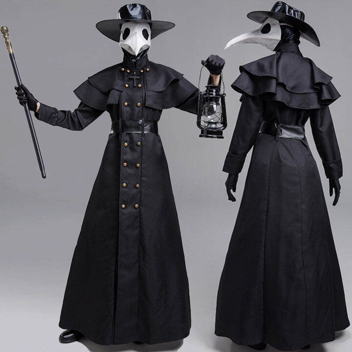 Halloween Cos plague doctor costume dark dungeon hero costume crutches