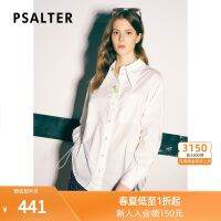 เสื้อผ้า Psalm ของผู้หญิง2022สีขาวเสื้อเชิ้ตแขนยาวปกปานกลางแบบเรียบง่ายสำหรับฤดูร้อน