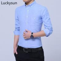 [Ready Stock] Men Shirt Business Casual White Long Sleeve Shirts Korean Slim fit Blue Office Shirt M-5XL