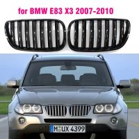 Front Gloss Black Kidney Sport Grilles Hood Grill For BMW X3 E83 2007 2008 2009 2010