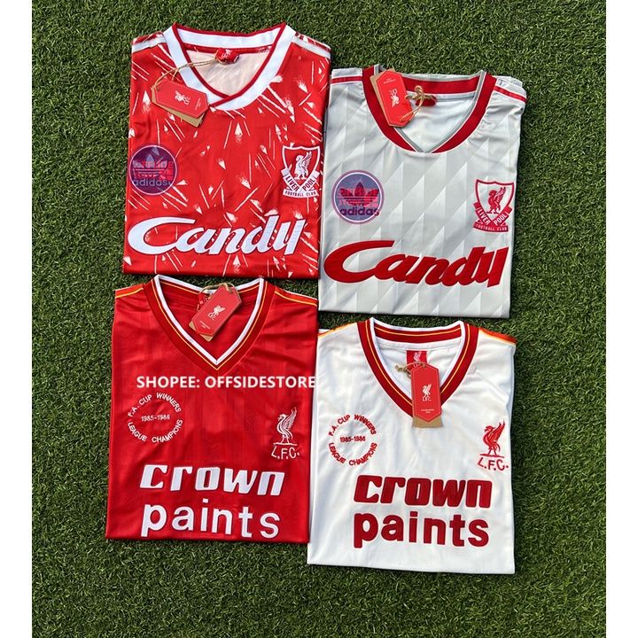 22-23New Original Ready Stock Jersey Retro Liverpool Candy Football Jersey  Vintage Old School