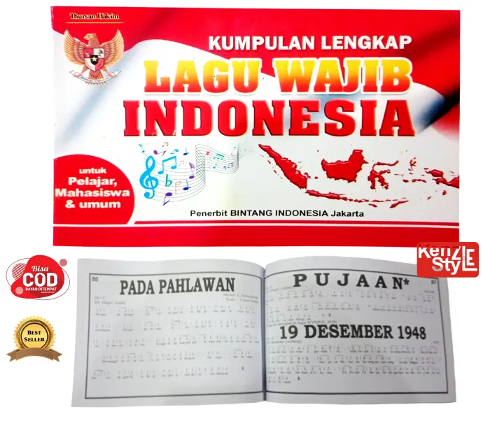 Buku Kumpulan Lengkap Lagu Wajib Indonesia / Buku Belajar Anak / Buku