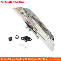 Chrome Tailgate Handle Lift Gate เปิด Catcher พร้อมรูกุญแจและรูกล้องสำหรับ Toyota Hilux Revo 2015-2021