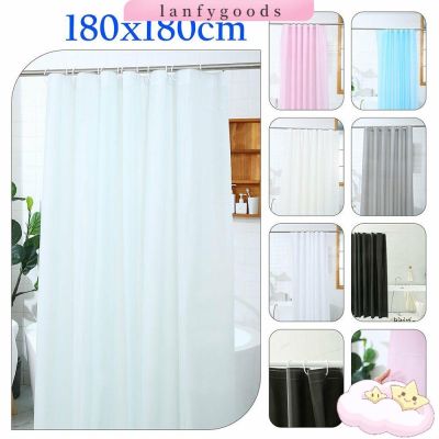 ❆❍卍 LANFY New Bathtub Curtains Home Living PEVA Thicken Shower Curtain Room Decor With 12 Hooks Waterproof Mildew Proof Bathroom Screens/Multicolor