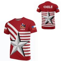 Chile Flag &amp; Coat of Arms Graphic Tee Summer Casual Pullover Mens Fashion Loose T-shirts Boy Oversized Short Sleeves Tops