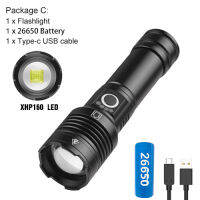 ASafee 1600B Super Brightness XHP70+COB LED Tactical Flashlight 6 modes Torch IPX4 Waterproof 1000LM Light USB Rechargeable by 18650 battery