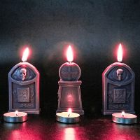 Halloween Skull Candle Silicone Mold DIY Cross Tombstone Aromatherapy Candle Gypsum Resin Creative Ornament Making Supplies Kit