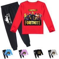 Fortnites ชุดเสื้อยืดกางเกงแขนยาวสำหรับเด็กผู้ชายเด็กผู้หญิง,ชุดเสื้อยืดกางเกงเสื้อยืดแฟชั่นลายการ์ตูน Y242 2ชิ้นสำหรับฤดูใบไม้ผลิฤดูใบไม้ร่วง