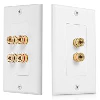 brand new 2 Pcs Speaker Wall Plate Home Theater Wall Plate Audio Panel 4 Posts amp; 2 Posts