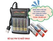 Sạc pin AA và AAA tự ngắt có đèn báo đầy pin tặng kèm 4 pin sạc AA dung