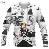 2023 NewCLOOCL Anime Bleach: Thousand-Year Blood War Arc Graphic Print Cozy Loose Casual Long Sleeve Hoodie Top New Jacket