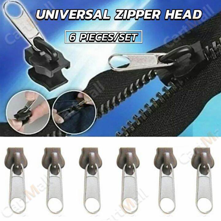 6pcs Universal Instant Fix Zipper 3 Sizes Repair Kit Replacement Zip
