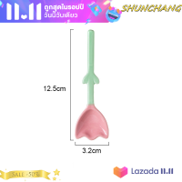 ?SHUNCHANG 1PC TULIP shaped ช้อนเซรามิค3D ดอกไม้ช้อนกาแฟอาหารเช้าช้อนขนม