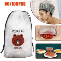 50/100PCS Disposable Food Cover Fresh Keeping Saver Bag Elastic Cute Plastic Wrap Kitchen Food Storage Cover Bowls Caps Bag