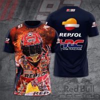 มาร์คมาร์เกวซ93 Repsol Honda MotoGP Team HRC Unisex เสื้อพิมพ์ลาย3D ฤดูร้อนแฟชั่นเสื้อยืดลำลองผู้ชายผู้หญิงเสื้อยืดหลวม