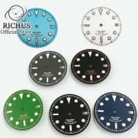 【YF】 28.5mm Watch Dial NH35 With date window Black Blue Green Sterile Luminous fit Watches Movement