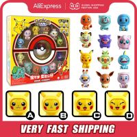 ZZOOI Genuine Pokemon Figures Pikachu Face Changing Toys Pokemon Anime Action Figure Charmander Bulbasaur Pokeball Figuras