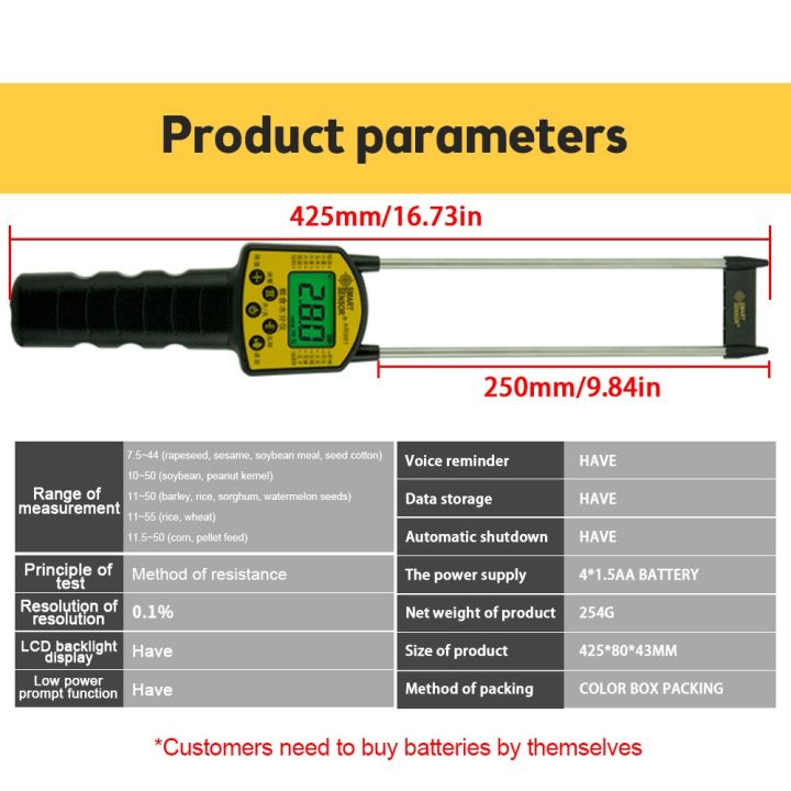 เครื่องวัดความชื้นแบบละเอียดแบบดิจิตอล-ar991เซ็นเซอร์อัจฉริยะใช้สำหรับเมล็ดข้าวโพดข้าวถั่วถั่วลิสงเครื่องมือวัดเครื่องวัดความชื้นความชื้น