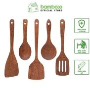 Muỗng gỗ tre BAMBOOO ECO thìa xào nấu chống dính chịu nhiệt tiện lợi nhiều