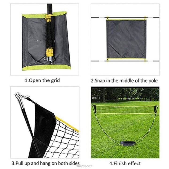 Portable Badminton Net with Stand Carry Bag,Folding Volleyball Tennis