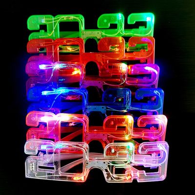 1pc 2023Random Color Glow Glasses Digital LED Glitter Glasses Men Women Fashion Bar Party Concert Props Christmas Party Supplies