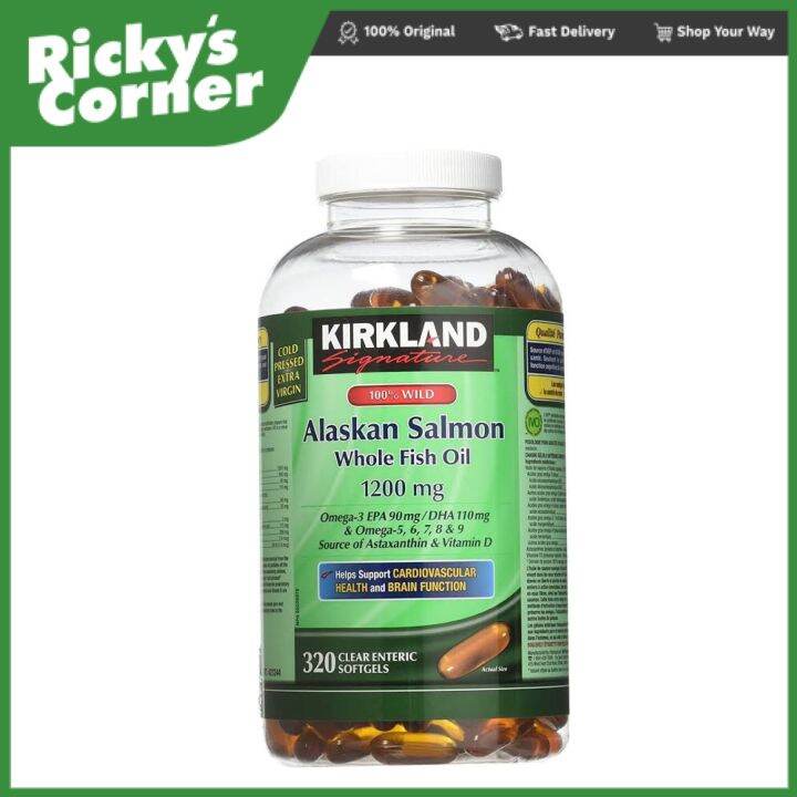 Kirkland Signature 100 Wild Alaskan Salmon Whole Fish Oil 1200mg, 320