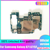 100% ปลดล็อคสำหรับ Samsung A71 A715F เมนบอร์ดเดิม Android OS ยุโรปรุ่นบอร์ดตรรกะหลักที่มีชิปเต็ม A715F 128กิกะไบต์