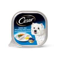 ซีซาร์ อาหารสุนัข ชนิดเปียก แบบถาด รสปลาเนื้อขาวและผัก Cesar White Fish With Vegetable Topping Flavor 100g. 1pc.