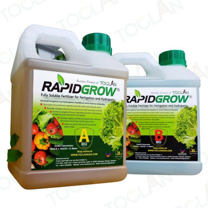 ☁RapidGrow 4L Liquid AB Fertilizers - Baja AB Hidroponik Fertigasi ...