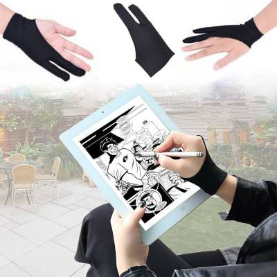 2pcs Two Fingers Gloves Palm Rejection Artists Gloves for Drawing Pen Display Paper Art Painting Sketching iPad Graphics Tablet Safety Gloves
