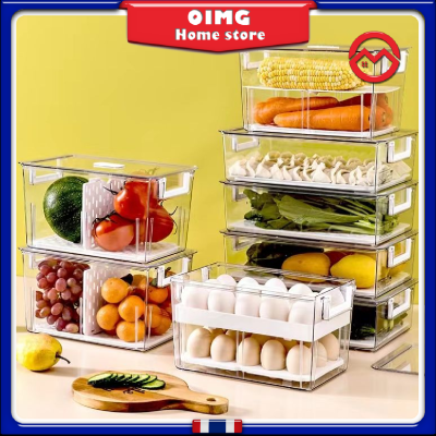 【OIMG HOME STORE】  กล่องเก็บของตู้เย็นแบบมีฝาปิด  กล่องเก็บไข่สองชั้น  กล่องถนอมอาหารพลาสติก กล่องใส่อาหาร กล่องอาหาร กล่องข้าว