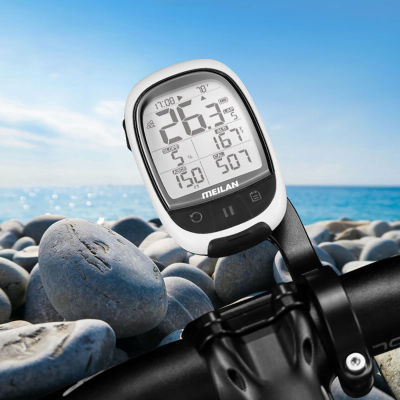 M2จักรยาน Global Position System Cycling Speedmeter Wire-Less BT Bicycle Speed Meter USB Rechargeable Waterproof Bike Speedometer Full Screen Backlight Cycling Accessory