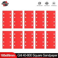 ✘❧ 10PCS Square Sandpaper 8 Holes 40-800 Grit Abrasive Disc for Wood Metel Polishing Tools Grinding Accessories