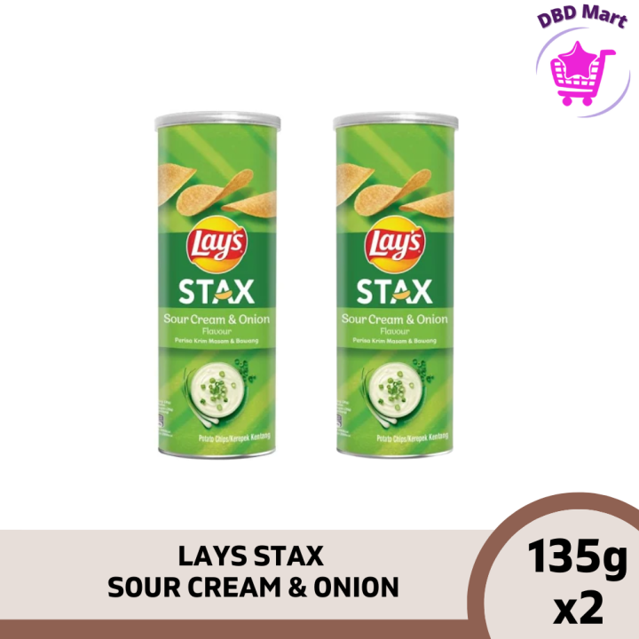 LAYS STAX SOUR CREAM & ONION 135g x 2 Lazada PH