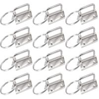 45Pcs Silver 1 Inch Key Fob Hardware with Key Rings Sets, Perfect for Bag Wristlets with FabricRibbonWebbing