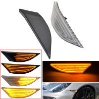 1คู่สำหรับ Porsche ster Cayman 982 981 718 Spyder 991 911 LED ด้านข้าง Marker ไฟเลี้ยวลำดับไฟกระพริบโคมไฟ