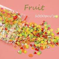 ELEGANT Omilut 1000pcs Fruit Sequins Handmade DIY Slime Material Sequins Nail Ornament Baby Shower Supplies Birthday Gift For Kid