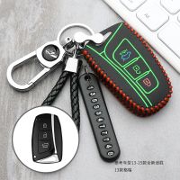 lujie leather Car key cases For Hyundai IX45 Santa Fe (DM) 2013 2014 2015 2016 3 buttons Key Shell key cover