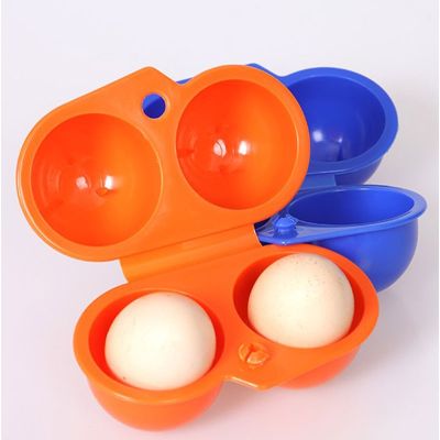New Kitchen Convenient Egg Storage Box Container Hiking Outdoor Camping Carrier For 2 Egg Plastic Case