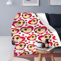 2023 newxzx blanket- Pugs And Kisses Quilt, Big Dark Eyes Of Pug Are Adorable Quilt Blanket Multiple styles （40x60inch/50×60inch/60×80inch） 26