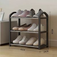 3 Tiers Modern Shoe Rack Shoe Hanger Solid Room Organizer Shoes Shelf Multi-functional Bedroom Storage Household Black