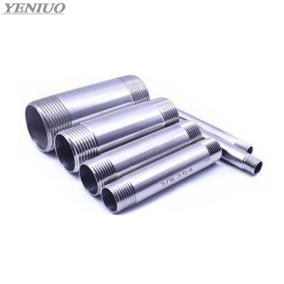 Water connection 1/8 quot; 1/4 quot; 3/8 quot; 1/2 quot; 3/4 quot; 1 quot; 1-1/4 quot; 1-1/2 quot; Male X Male Threaded Pipe Fittings Stainless Steel SS304 100mm Length