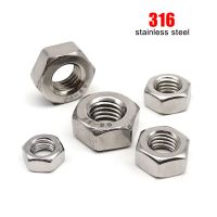 1/2/5/10/50pcs High Quality M3 M4 M5 M6 M8 M10 M12 M14 M16 M18 M20 M22 M24 DIN934 316 A4 Stainless Steel Hex Hexagon Nut Nails Screws Fasteners