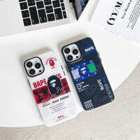 เคสรูปการ์ตูนน่ารักยี่ห้ออินเทรนด์สำหรับ IPhone 14 13 12 11 Pro Max ความคิดสร้างสรรค์เคสโทรศัพท์ลิงสีขาวสีน้ำเงิน