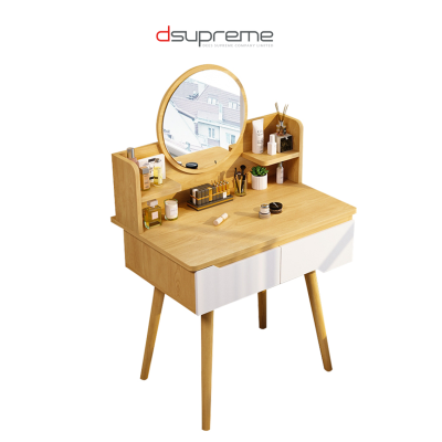 Dsupreme ดีซูพรีม โต๊ะเครื่องแป้งสีบีช โต๊ะเครื่องสำอางค์สีบีช สไตล์มินิมอล